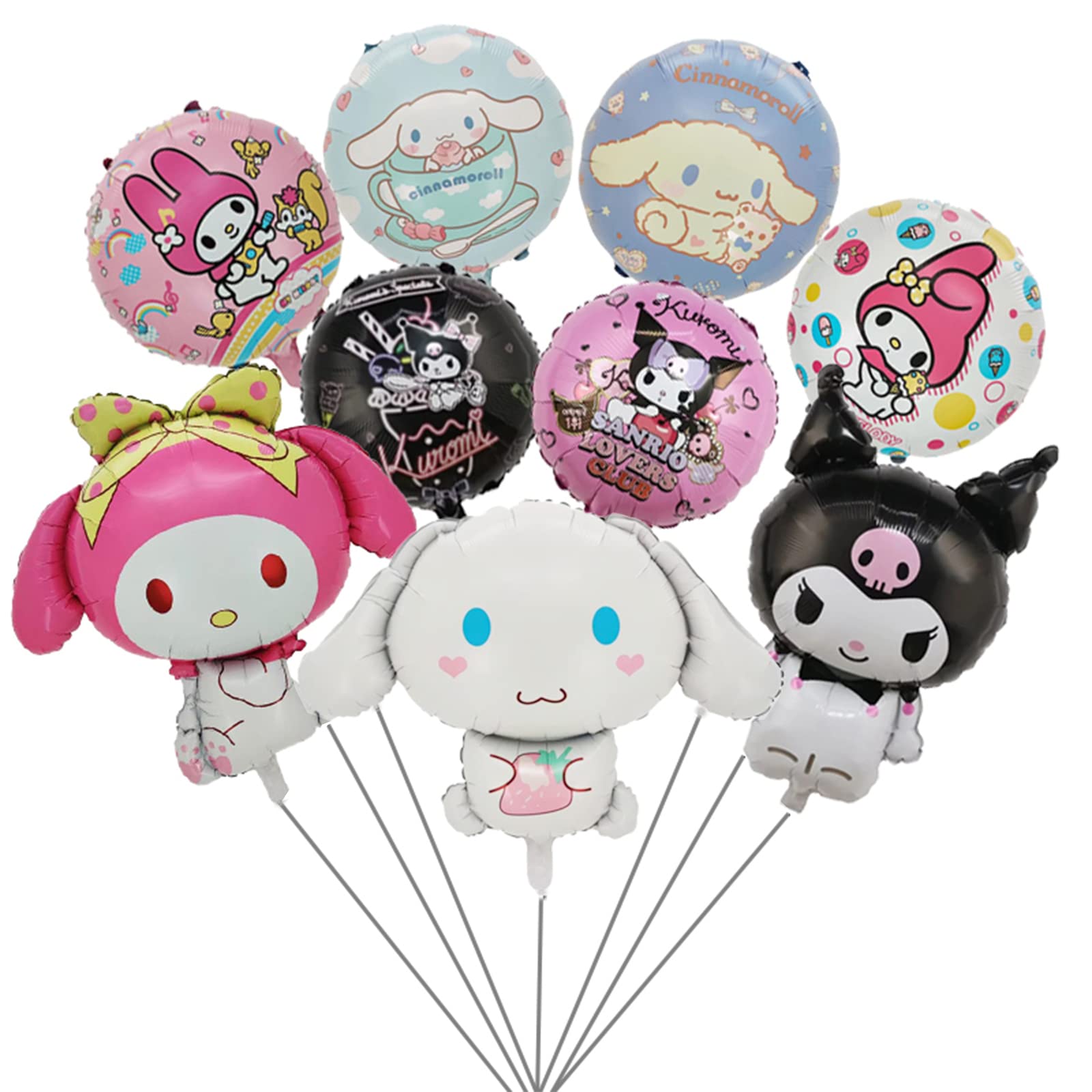 9Pcs Cute Anime Party Decoration Balloons,Aluminum Film Material Double Sided Balloons,Anime Theme Party Supplies,Kawaii Birthday Party Ballons (9PCS)