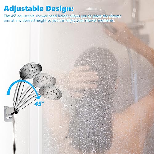 Dohia Shower Head Holder Strong Adhesive Adjustable Handheld Shower Wand Holder No Drilling Wall Mount Bracket D1-HSZJ