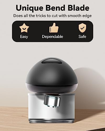 Electric Can Opener for Kitchen with Stainless Steel Blade- Portable Battery Powered Can Opener Smooth Edge, Automatic Easy Hands Free One Touch Start for Seniors with Arthritis, Left Handed, Black