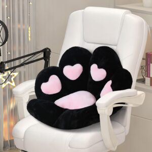 otniap cute cat paw plush pillows, soft and comfortable sofa cushions/office chair seat cushion lazy sofa bear paw chair cushion for chair,home, bedroom shop and restaurant decor 28"x 24" (black)