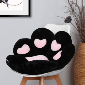 OtNiap Cute cat Paw Plush Pillows, Soft and Comfortable Sofa Cushions/Office Chair Seat Cushion Lazy Sofa Bear Paw Chair Cushion for Chair,Home, Bedroom Shop and Restaurant Decor 28"x 24" (Black)