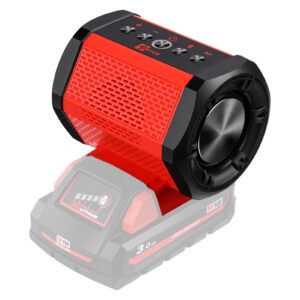 ohyes bluetooth speaker fit for milwaukee m18 battery packs for jobsite, camping & workshop (battery not included)