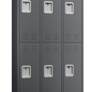 JAORD Metal Locker Storage Cabinet with 6 Doors, 72" Tall Locker for Employees, Steel Lockers for Home Office School Gym (Dark Gray)