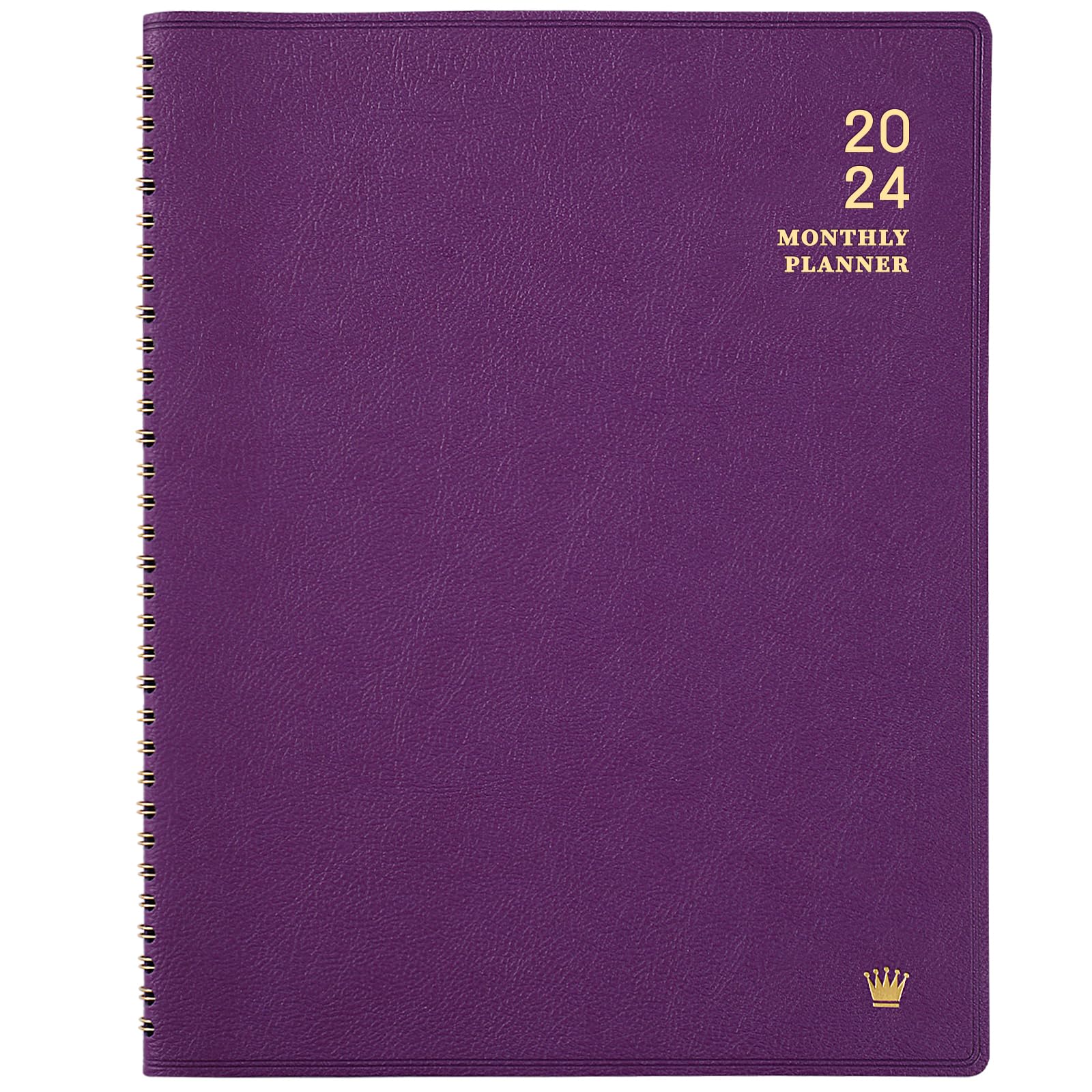 2024 Monthly Planner - Jan. 2024 - Dec. 2024, 12 Months Calendar/Planner 2024 with Faux Leather, 8.86" x 11.4", 15 Notes Pages, Strong Twin - Wire Binding, Pocket, Monthly Tabs, Perfect Organizer