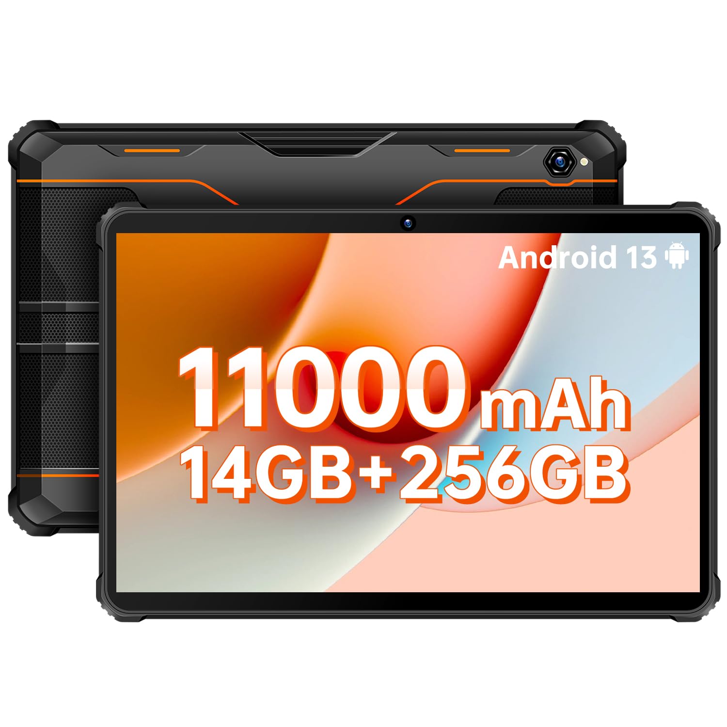 OUKITEL Rugged Tablet Android 13 RT5 11000mAh Waterproof Tablet,14GB+256B Android Tablets 1TB Expandable,Octa-Core 10.1 Inch FHD+, 33W 16MP+16MP Camera 1920x1200 Tablet 4G Dual SIM/5G WiFi/BT5.0/GPS