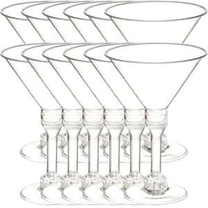 doitool plastic martini glasses set of 20, clear coupe cocktail glasses, exquisite coupe glasses for cocktails for home, bar, restaurants and parties