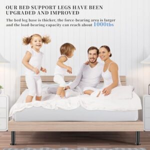 O.HSNYIU Upgrade Adjustable Bed Support Legs 10"-16", Bed Frame Support Legs, Bed Legs Set of 4, Metal Bed Frame or Wooden Bed Center Slat Support Leg, Heavy Bed Replacement Legs (4, 10"-16")