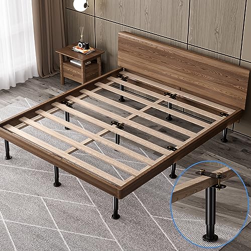 O.HSNYIU Upgrade Adjustable Bed Support Legs 10"-16", Bed Frame Support Legs, Bed Legs Set of 4, Metal Bed Frame or Wooden Bed Center Slat Support Leg, Heavy Bed Replacement Legs (4, 10"-16")