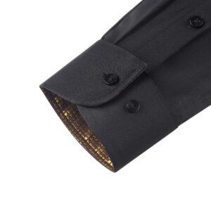 Lion Nardo Mens Black Dress Shirt Black and Gold Shirts for Men Gold Shirts for Men Mens Black Dress Shirts Gold Label