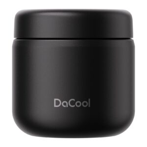 dacool lunch thermos for kids vacuum stainless steel 13.5 ounce kids food thermos for hot/cold food insulated food jar lunch container bento for school office picnic travel outdoors, bpa free,black