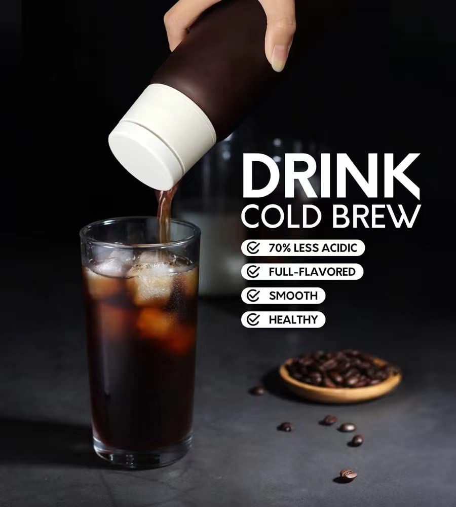 Gonzone Portable Cold Brew Coffee Maker,Iced Coffee Maker,Household Glass Coffee Cold Brewing Pot,Summer Cold Extraction Filter Pot,750ML