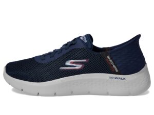 skechers go walk flex hands up hands free slip-ins navy 10 d (m)