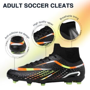 Soccer Cleats Mens Football Cleats Women Outdoor Soccer Shoes Tacos de Futbol para Hombre Zapatos De Futbol para Hombre Football Shoes for Youth Professional Training High Top Soccer Shoe AG/FG