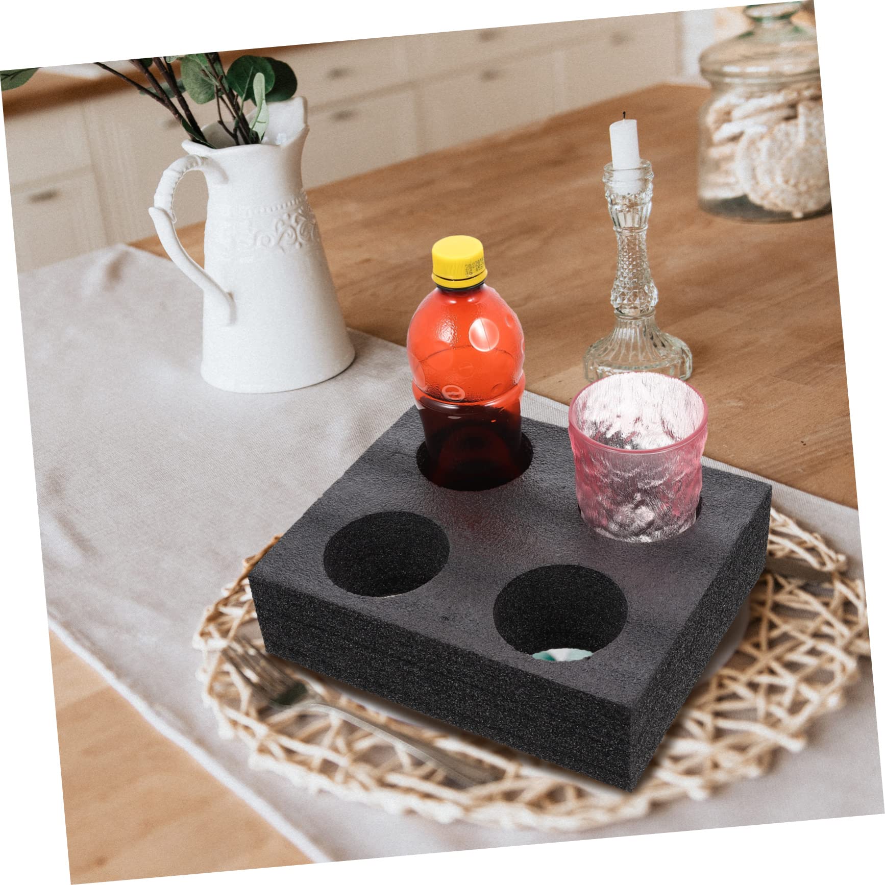 SOLUSTRE 2Pcs Cola Milk Tea Cup Saucer Foam Takeout Drink Carrier Drink Carrier Holder Tea Bottle Holders to Holder for car Takeout 4-Cup Tray Water Cup Milk Tea Bottle Pearl Cotton