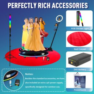 360 Photo Booth Machine for Parties,360 Camera Booth with Battery Pack,APP,Custom Magnetic Logo,etc Deluxe Suit,Control by APP or Remote (100cm/39.6"+Flight Case)