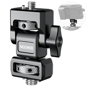 neewer camera monitor mount with 3/8" arri locating thumbscrew, 1/4" screw for 5" & 7" monitor compatible with atomos ninja v, 360° swivel 180° tilt damping adjustable, compatible with smallrig, ma004