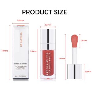 Fovcos Hydrating Lip Glow Oil, Moisturizing Lip Glow Oil, Lip Plumper Gloss, Transparent Lip Gloss, Lip Oil, Plumping Lip Oil, Lip Balm, Tinted Lip Balm Lip Care