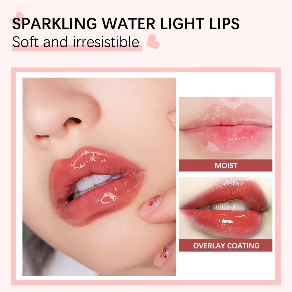 Fovcos Hydrating Lip Glow Oil, Moisturizing Lip Glow Oil, Lip Plumper Gloss, Transparent Lip Gloss, Lip Oil, Plumping Lip Oil, Lip Balm, Tinted Lip Balm Lip Care