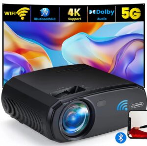 1080p hd projector, 5g wifi bluetooth 4k projector, penmama 9500l movie mini projector with zoom/±15° keystone/ 300" display/phone mirroing, compatible with hdmi, vga, usb, phone, tv, laptop, pc, ps5