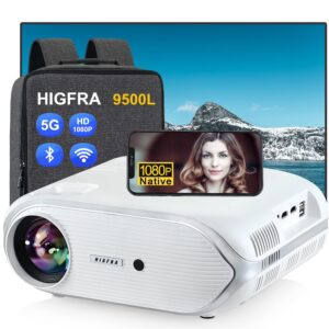 projector with 5g wifi and bluetooth jifar 560 ansi 16000l native 1080p outdoor movie projector 4k support,auto 6d keystone&50% zoom,portable smart home led video projector for phone/pc