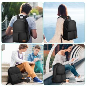 BLUEFATTY Casual Daypack Backpacks For Women Men Waterproof Travel Backpack Carry on Backpack Lightweight Breathable for Hiking-Black