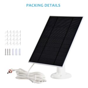 KAROTTO Solar Panel for Ring Camera,Solar Charger Compatible with Ring Stick Up Cam Battery and Ring Spotlight Cam Battery Battery,Output 3.8W/6V Barrel Plug (1PACK)