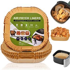 air fryer liners disposable 7.9 inch square 100pcs easy cleanup non-stick oil-proof for frying, baking,cooking, roasting