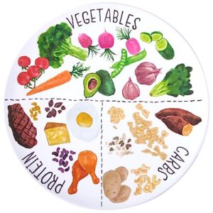 viynran 10" portion control plate for balanced eating - healthy nutrition plate for adults and teens - melamine dividers, weight loss, diabetes plate (1 pack)
