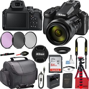 nikon coolpix p950 ultimate bundle: 83x optical zoom, 4k uhd video, 64gb sd card, camera bag, tripod, 3-piece filter kit, battery & more - a complete package for photography enthusiasts