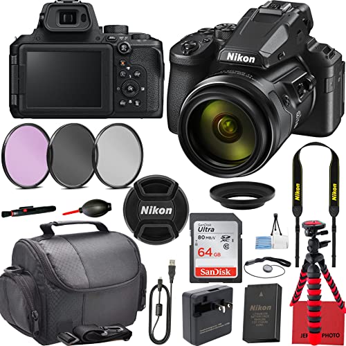 Nikon COOLPIX P950 Ultimate Bundle: 83x Optical Zoom, 4K UHD Video, 64GB SD Card, Camera Bag, Tripod, 3-Piece Filter Kit, Battery & More - A Complete Package for Photography Enthusiasts