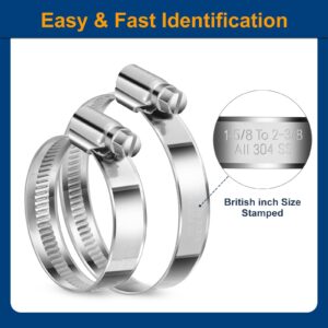 Steelsoft Heavy Duty Hose Clamp Size#12, 3/4 to 1-1/4 inch Adjustable Worm Gear Drive Hose Clamps Stainless Steel 304 for Fuel Injection Line, Automotive, Radiator, Garden,12 Pack