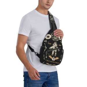 BCQJNB Goth Coffin Horror Gothic Sling Backpack Crossbody Shoulder Bag Travel Hiking Daypack Gifts