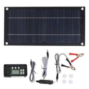 600w solar panel kit, monocrystalline solar panel with 100a charge controller, extension cable, for outdoor rv camper caravan boat trailer off grid system