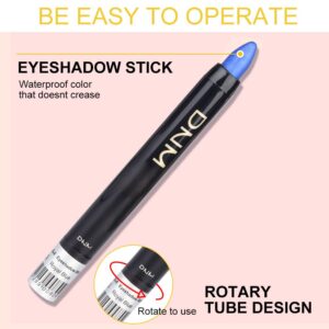 evpct 8Pcs Cream Eye Shadow Sticks Palette Makeup Set for Eyes Waterproof, Pearl White Smokey Black Gray Khaki Royal Blue Vioiet Purple Silver Cream Shimmer Glitter Eye Shadow Stick Liner Pencils 01