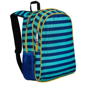wildkin boys' 15-inch backpack, blue stripes, 15 inch