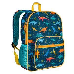 wildkin kids eco backpack for boys & girls, perfect for elementary recycled backpack, features padded back & adjustable strap, ideal for school & travel backpacks for kids (jurassic dinosaurs)