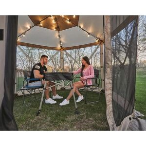 Guide Gear 6-Sided Hex Large Pop Up Outdoor Screen House Screened Canopy Tent for Backyard, Camping, Deck, with Wind Panels and Zip Windows and Door, 138" x 128" x 90"