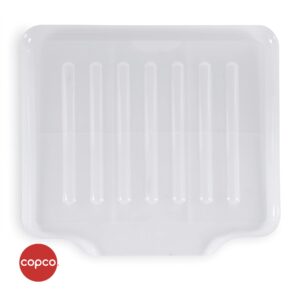 Copco Small Clear Drain Board Fits Under Any Small Dish Rack to Catch Water or for Larger Pots Alone, Angled Base Allows for Self Draining with Raised Ribs to Prevent Water from Puddling