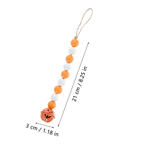 FUNOMOCYA 2pcs Pumpkin Bells Beaded Fringe Trim Halloween Decor Halloween Wreath Fall Beads Garland Home Décor Halloween Bead Garland Wooden Bead Garland Halloween Beaded Garland Decor Tray