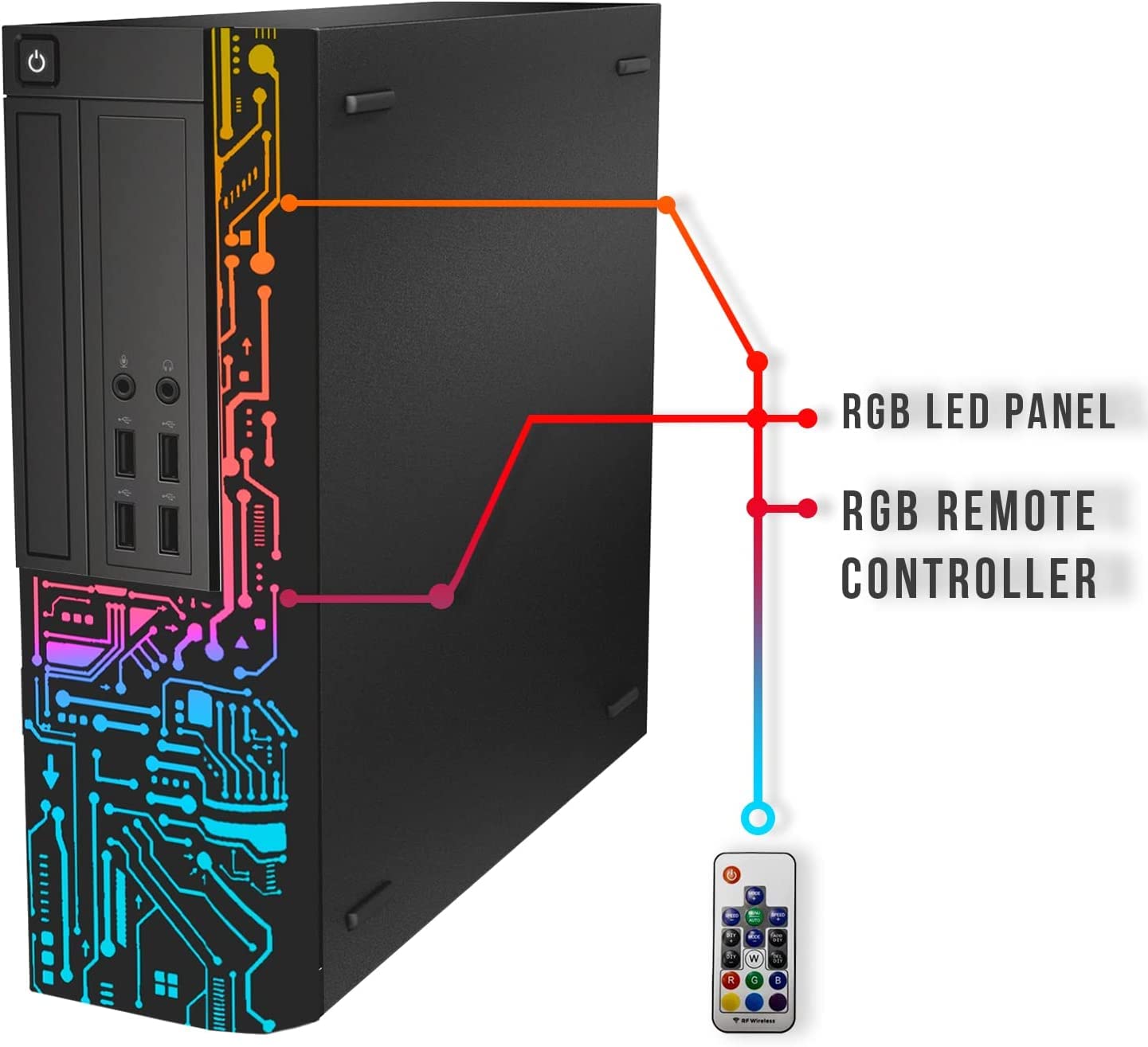 TechMagnet Gaming PC Desktop, Intel Core i7, Siwa 8, GT 1030 4GB DDR4, 16GB RAM, 512GB SSD + 4TB HDD, 27 Inch 165Hz LED Gaming Monitor, RGB Kit, Wi-Fi, Win 11 Home (Renewed)