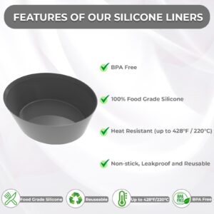 Silicone Slow Cooker Liners for 7-8QT CrockPot and other Oval Slow Cookers - Silicone Crock Pot Liners for 7-8 Quart Crock Pots - Reusable, Leakproof & Food-Grade Silicone Crock Pot Inserts - (Gray)