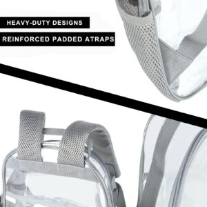CLEKEGBAG Clear Plastic Backpack - See Through Transparent Bag for School, Work & Travel - Heavy Duty Waterproof Design (Grey)