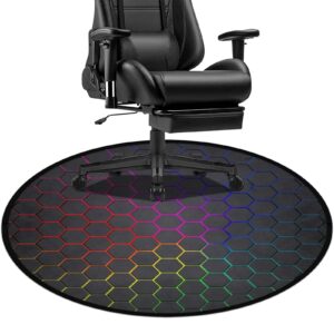 keepcute gaming chair mat 47inch for hardwood floor anti-slip office chair mat for carpet desk chair mat computer chair mat floor protector for office gaming room 4 ft