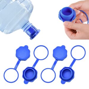5 gallon water jug cap, 3 & 5 gallon water bottle caps pack of 4, silicone reusable 5 gal water jug cap, non spill water bottle caps-pack of 4