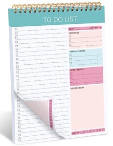 to do list notepad - 140 pages daily planner notepad double side use to do list notebook, 6.5" x 9.8" task planner organizer with checklist for productivity colorful