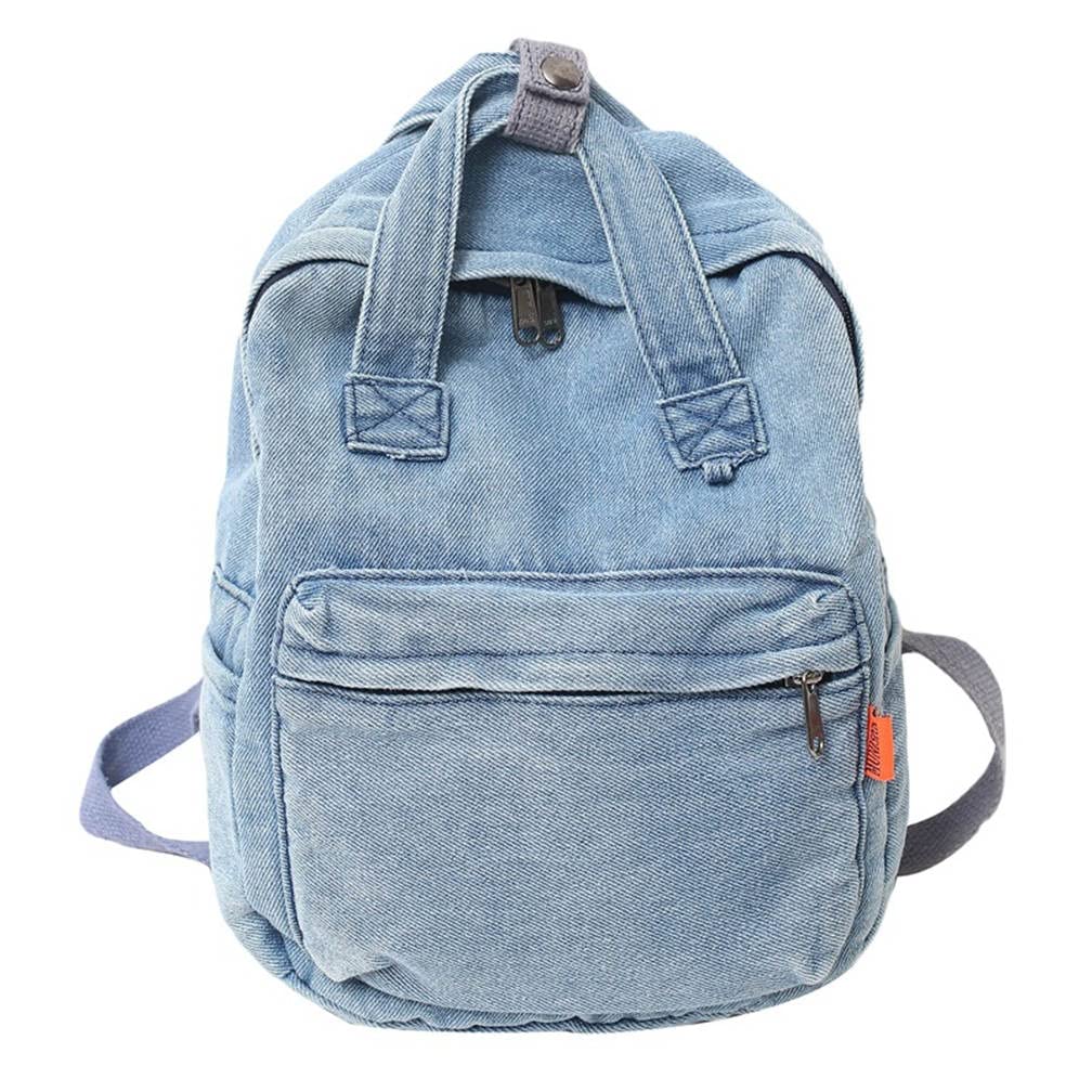 MaxxCloud Vintage Denim Rucksack Mini Jeans Backpack Satchel Hiking Daypack Travel Bag Small Handbag Purse (585)