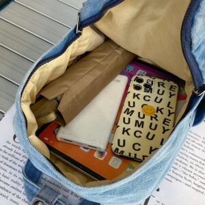 MaxxCloud Vintage Denim Rucksack Mini Jeans Backpack Satchel Hiking Daypack Travel Bag Small Handbag Purse (585)