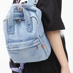 MaxxCloud Vintage Denim Rucksack Mini Jeans Backpack Satchel Hiking Daypack Travel Bag Small Handbag Purse (585)