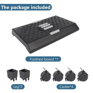 Foot Rest for Under Desk with Massage Surface and Rollers, Ergonomic Foot Stool with Casters Relieving Pressure for Office Home