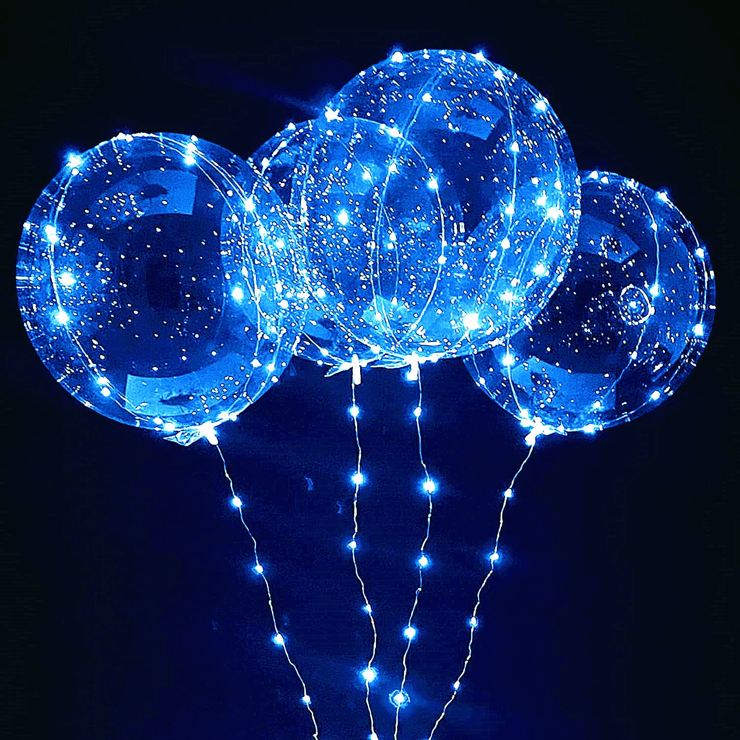 10 PACKS LED Bobo Balloons, Clear Light Up Balloons,Helium Glow Bubble Balloons with String Lights for Party Birthday Wedding Quinceanera Decorations (Cold White)